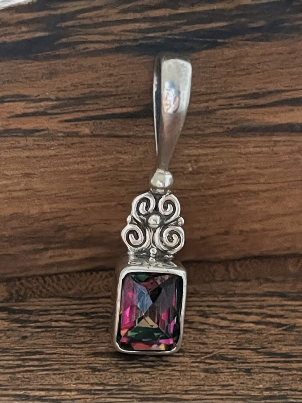 Sterling Silver SAjEN Multicolor Mystic Quartz Pendant - Elegant Women's Jewelry - Picture 2 of 5
